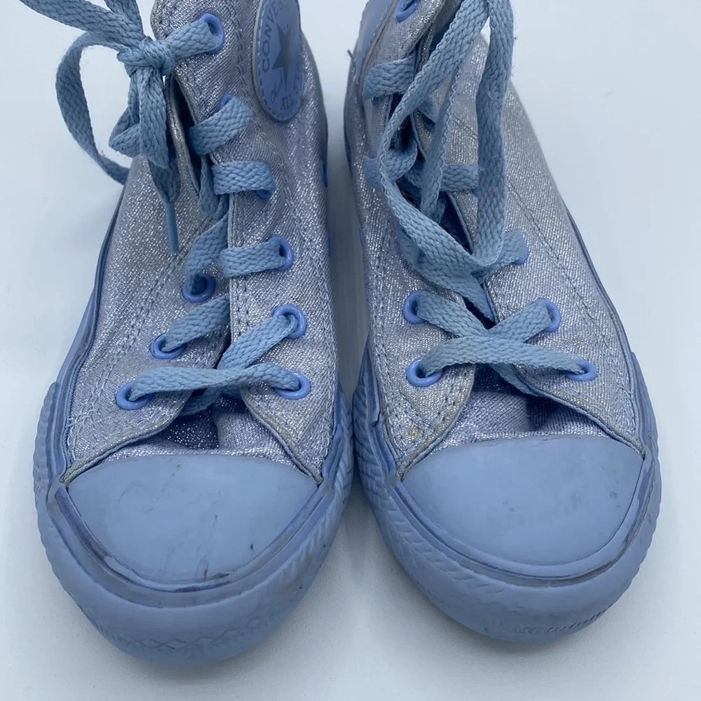 Converse All Star Metallic Blue Sneakers Ankle high tops Size 12 youth Unisex